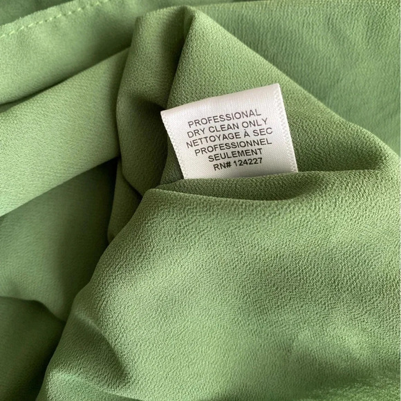 MISA Top Women’s Large One Shoulder Green Blouse Pleated - Picture 7 of 8